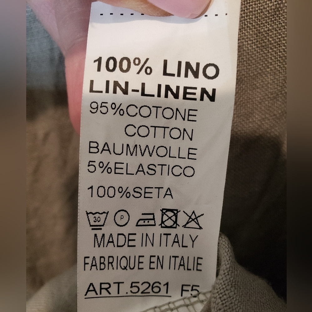 Sweetissima Italy Made Linen Sleeveless Midi Dress Floweretts Olive Gree… - Picture 16 of 16